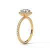 A brilliant round lab-grown diamond encircled by a halo of sparkle — timeless beauty with radiant allure.