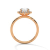 A classic round lab-grown diamond framed by a radiant halo — timeless brilliance with modern grace