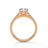 Emerald Cut Lab Grown Diamond Gold Ring Sleek Pave Band Engagement Ring