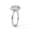 Princess Cut Halo Lab Grown Diamond Gold Ring
