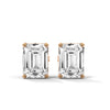 Emerald Cut Lab Grown Diamond Gold Earrings
