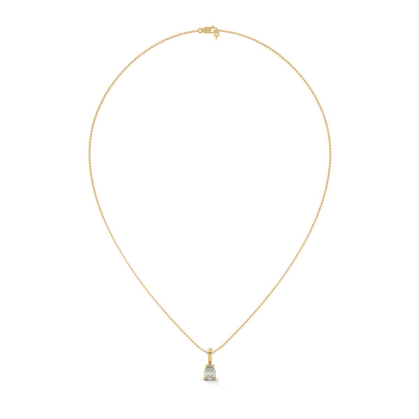 Ethereal Sparkle Pear Lab Grown Diamond Gold Pendant Chain
