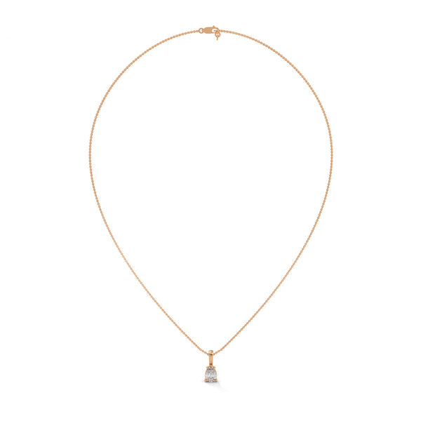 Ethereal Sparkle Pear Lab Grown Diamond Gold Pendant Chain