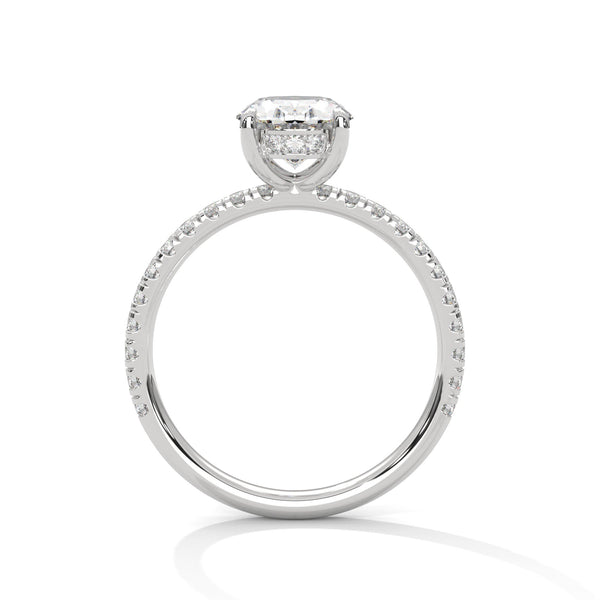 Classic Four Prong Setting Oval Cut Lab Grown Diamond Gold Ring