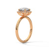 “Aurielle Ring—round-diamond brilliance, cushion-halo elegance, and sleek white-gold luxury crafted to symbolize timeless love, modern charm, and unforgettable moments.”