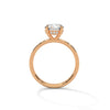 Four-Prong Cathedral Set Round Pave Lab Grown Diamond Gold Ring