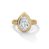 Pear Shaped Three-Stone Lab Grown Diamond Gold Ring