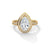 Pear Shaped Three-Stone Lab Grown Diamond Gold Ring