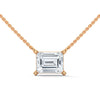 Princess Cut Lab Grown Diamond Gold Pendant Chain