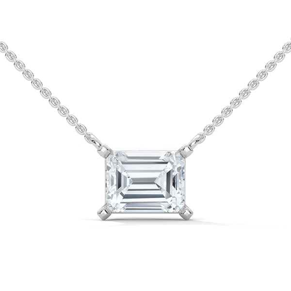 Princess Cut Lab Grown Diamond Gold Pendant Chain
