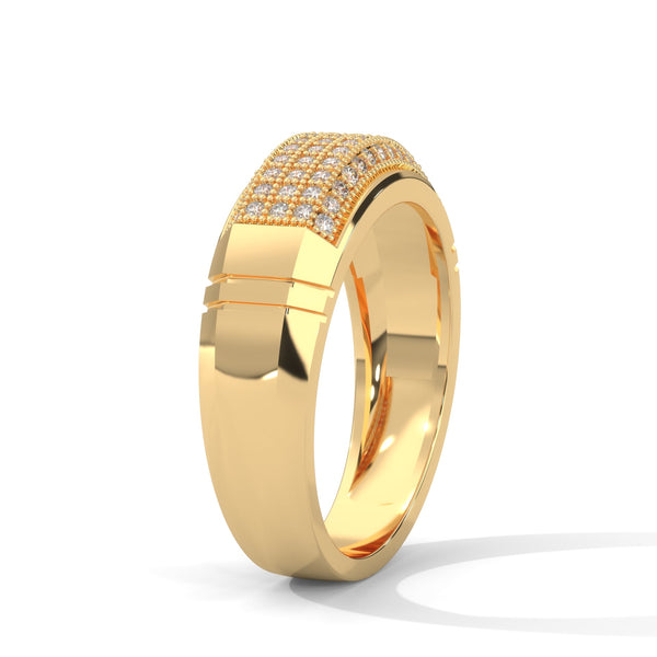 “Experience bold luxury with this gold men’s diamond ring, featuring dazzling pavé brilliance crafted for timeless style, confidence, and premium elegance.”