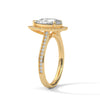 Pear Shaped Three-Stone Lab Grown Diamond Gold Ring