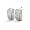 Bold yet graceful, these yellow gold huggie earrings feature a stunning tapered pavé diamond pattern for a refined sparkle.