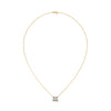 Princess Cut Lab Grown Diamond Gold Pendant Chain