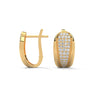 Bold yet graceful, these yellow gold huggie earrings feature a stunning tapered pavé diamond pattern for a refined sparkle.