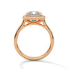 Princess Cut Halo Lab Grown Diamond Gold Ring