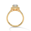 “Arden Ring—emerald-cut brilliance, sleek pavé halo, and modern white-gold luxury crafted to symbolize timeless elegance, refined style, and everlasting love.”