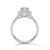“Arden Ring—emerald-cut brilliance, sleek pavé halo, and modern white-gold luxury crafted to symbolize timeless elegance, refined style, and everlasting love.”