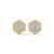 Inspired by nature’s geometry, these hexagon-shaped yellow gold studs shimmer with a full pavé of brilliant-cut diamonds.