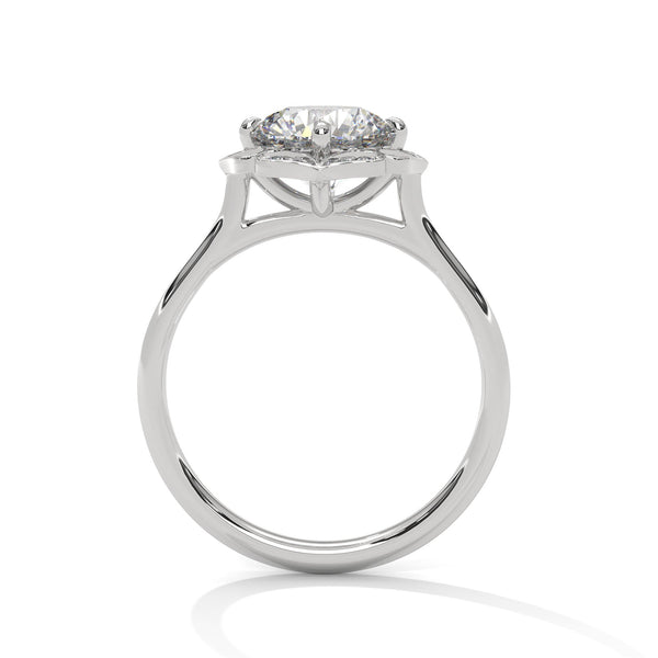 Vintage Halo Lab Grown Diamond Gold Ring