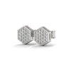 Inspired by nature’s geometry, these hexagon-shaped yellow gold studs shimmer with a full pavé of brilliant-cut diamonds.