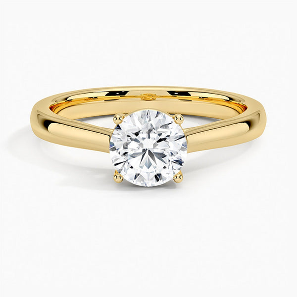 Astrielle Grace radiates refined simplicity with its elegant cathedral setting and softly tapered band, offering a timeless frame for its center diamond.