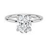 Minimalist elegance at its finest—Celestia Pure features a breathtaking oval diamond in a timeless solitaire setting crafted from polished white metal.
