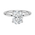 Minimalist elegance at its finest—Celestia Pure features a breathtaking oval diamond in a timeless solitaire setting crafted from polished white metal.