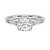 A sleek cathedral-style ring with split shoulders that elegantly lift the diamond in a graceful arc.