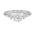 A symbol of harmony and devotion, the Lunara Grace features a round brilliant center flanked by perfectly matched side stones on a gracefully tapered band.