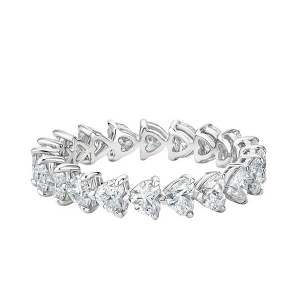 “Celebrate endless love with this heart-shaped diamond eternity ring, crafted in glowing yellow gold for timeless brilliance and romantic luxury.”