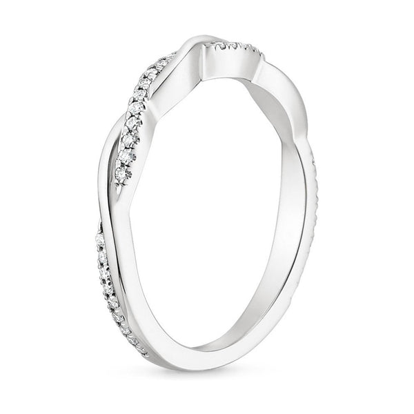“Celebrate timeless romance with this twisted diamond engagement ring, blending modern brilliance and delicate pavé detailing for unforgettable sparkle and elegance.”